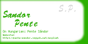 sandor pente business card